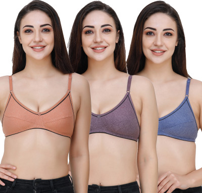 Docare FosterMino Women Everyday Non Padded Bra(Brown, Purple, Blue)