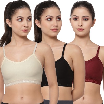 Docare Cosco Women Sports Non Padded Bra(Beige, Black, Maroon)