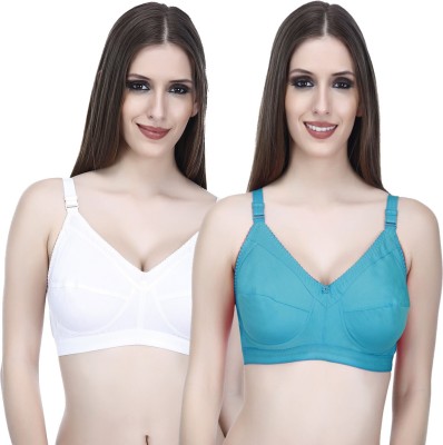 elina Full Coverage Bra for Women – Premium Quality with Unique Style and Comfort Women Everyday Non Padded Bra(Light Green, White)