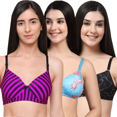 Erican ERPAD Women Everyday Lightly Padded Bra(Multicolor)