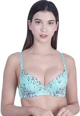 WOM Women Push-up Heavily Padded Bra(Green)