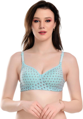 WinterSun Women T-Shirt Lightly Padded Bra(Light Blue)