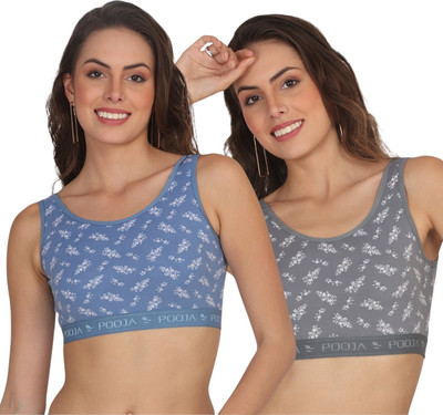 POOJA RAGENEE Printed Bra Women Full Coverage Non Padded Bra(Multicolor)