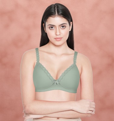 taabu Women T-Shirt Lightly Padded Bra(Green)