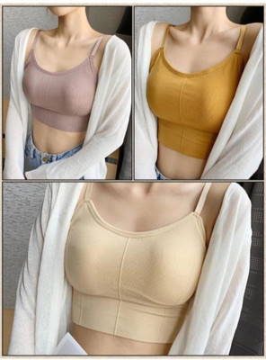 BRANKLY URJA Women Cami Bra Lightly Padded Bra Women Cami Bra Lightly Padded Bra(Beige, Gold, Brown)