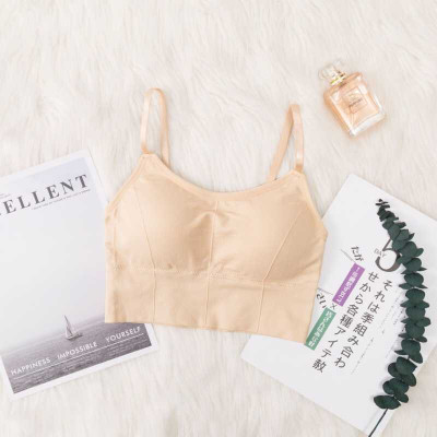 GURED Women Cami Bra Lightly Padded Bra(Beige)