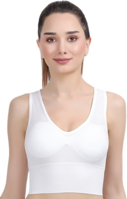 AMOUR SECRET Women Sports Lightly Padded Bra(White)