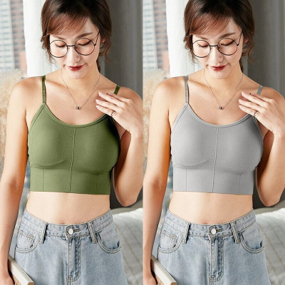 YAMMIE SHOW Women Cami Bra Lightly Padded Bra 646 Women Cami Bra Lightly Padded Bra(Grey, Green)