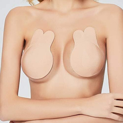 SKIVYA Women's Silicone Nipple Covers Women Stick-on Lightly Padded Bra(Beige)