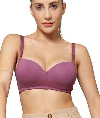 BODYSIZE Women Everyday Lightly Padded Bra(Pink)