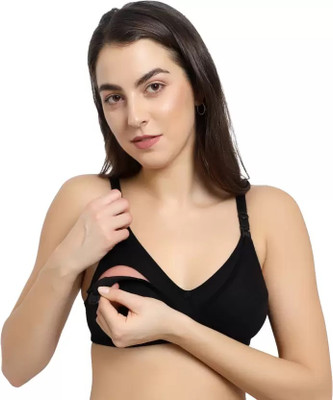 4KAYS all that matters! feeding bra full coverage Women Maternity/Nursing Non Padded Bra(Black)