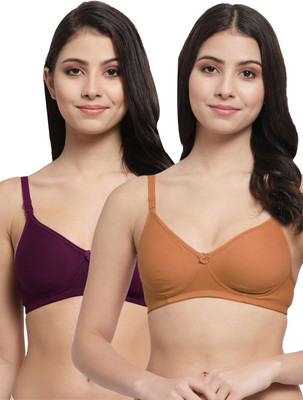 Docare Women T-Shirt Lightly Padded Bra(Brown, Purple)