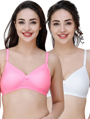 COLLEGE GIRL CGPAD1204-CGPAD1210 Women Full Coverage Lightly Padded Bra(Pink, White)