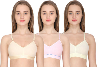 HouseOfCommon Women Sports Non Padded Bra(Gold, Pink, Beige)