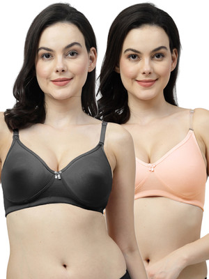 Shyam Sons FLAIR Femina Double Layered Women Everyday Non Padded Bra(Black, Orange)