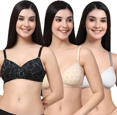 Erican ERPAD Women T-Shirt Lightly Padded Bra(Black, Beige, Grey)