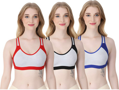 Wonkey Combo Sport Bra Multicolor Women Sports Non Padded Bra(Multicolor)
