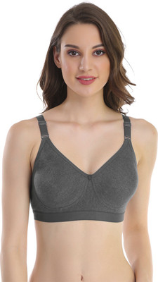 pooja ragenee Double Layer Cotton Blend Women Full Coverage Non Padded Bra(Black)