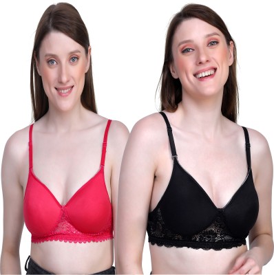 LIA CARE PREAMIUM Women Full Coverage Lightly Padded Bra(Pink, Black)