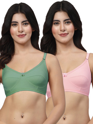 LILY akihdar Women Everyday Non Padded Bra(Green, Pink)