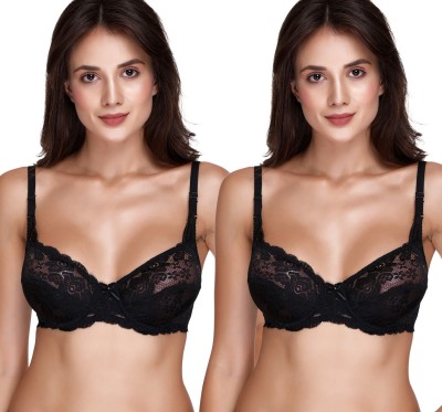 SONA SL004 Women Full Coverage Non Padded Bra(Black, Black)