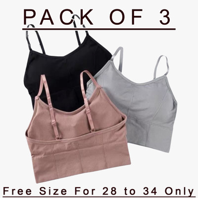 Right Size Women Sports Heavily Padded Bra(Grey)