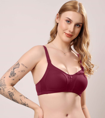 London Hills Bra for woman Full Size Bra Women Full Coverage Non Padded Bra(Maroon)