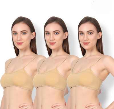 Maitri Pack of 3 Women's Lightly Padded 6 Strap Bralette Bra Women Everyday Lightly Padded Bra(Gold)
