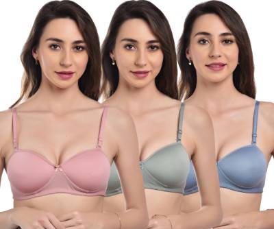 SKY BEAUTY Women T-Shirt Lightly Padded Bra(Multicolor)