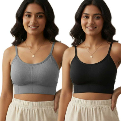 NUDORA 646 bra Women Sports Lightly Padded Bra(Black, Grey)