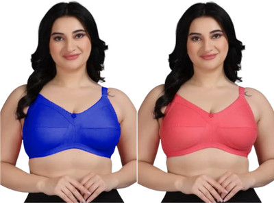 rayyans Women Full Coverage Non Padded Bra(Black, Red)