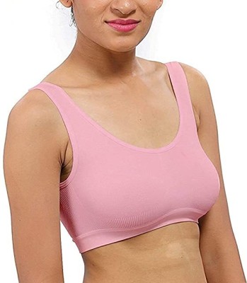 YOFAMA Women Sports Non Padded Bra(Pink)