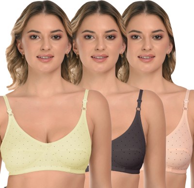 Divaflo Bindi Women Everyday Non Padded Bra(Yellow, Black, Orange)