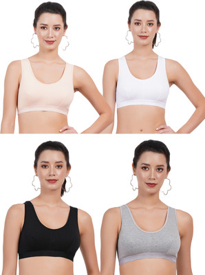FigureFit Women Sports Non Padded Bra(Beige, White, Black, Grey)