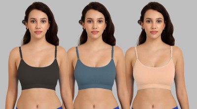 Cup's-In B_Goma Bra Women Minimizer Non Padded Bra(Black, Dark Green, Brown)