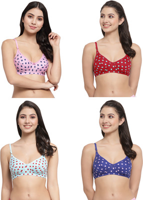 Docare YummyMino Women Everyday Non Padded Bra(Red, Pink, Blue, Blue)