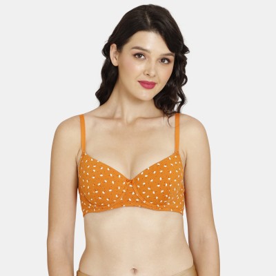 Rosaline By Zivame Women T-Shirt Lightly Padded Bra(Orange)