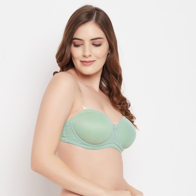 Clovia Women Balconette Lightly Padded Bra(Green)