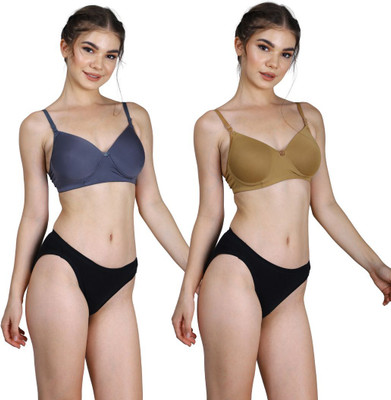 CARLTON LONDON Everday T-Shirt Bra Women Everyday Lightly Padded Bra(Grey, Yellow)