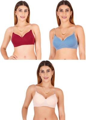 Liigne Transparent Strap Women Padded Bra Women Everyday Lightly Padded Bra(Multicolor)