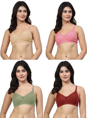 LILY axela Women T-Shirt Non Padded Bra(Beige, Pink, Maroon, Green)
