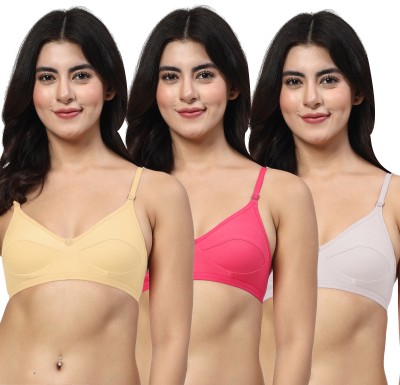 LILY anpas Women Everyday Non Padded Bra(Beige, Pink, White)