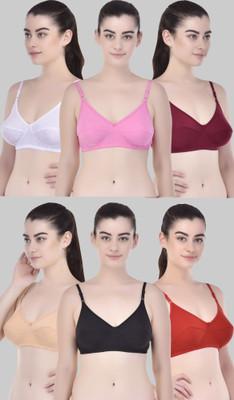 Zivosis Women Full Coverage Non Padded Bra(Red, White, Pink, Maroon, Gold, Black)
