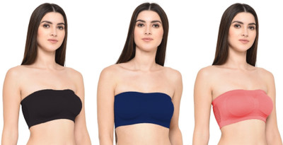 Guru Krupa Traders Women's Nylon Spandex Free Size Lightly Padded Pull On Sport Bra Women Everyday Non Padded Bra(Black, Dark Blue, Beige)