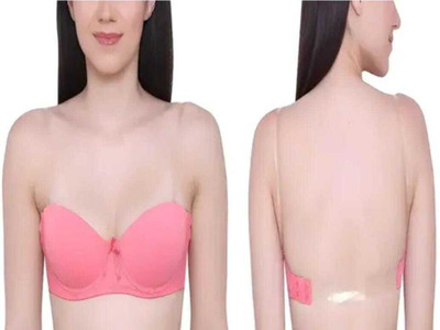 FANDOM 4U Transparent Strap Backless Pushup Bra Women Everyday Lightly Padded Bra(Multicolor)