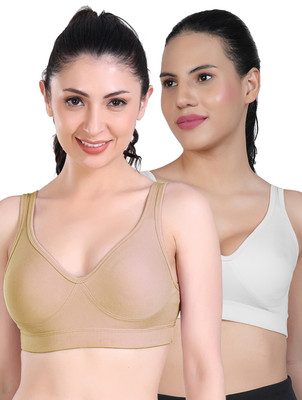 Shyam Sons FLAIR Curvv Women Sports Non Padded Bra(Brown, White)