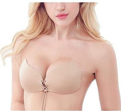 SOLIDACT Women Stick-on Lightly Padded Bra(BEIGE) Women Stick-on Lightly Padded Bra(Beige)