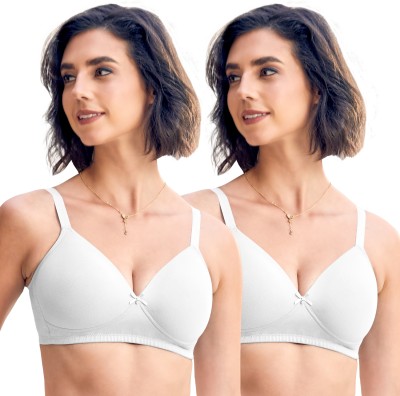 maashie M5507 Women's Super Stretchable Soft Padded Medium Coverage Seamless Bra Women Everyday Lightly Padded Bra(White)