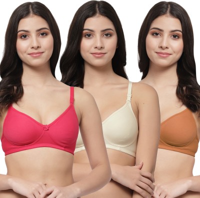 Docare NovaPad Women T-Shirt Lightly Padded Bra(Pink, Beige, Brown)