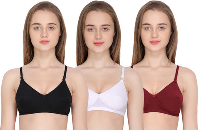 uzuns Women Full Coverage Heavily Padded Bra(White, Maroon, Black)